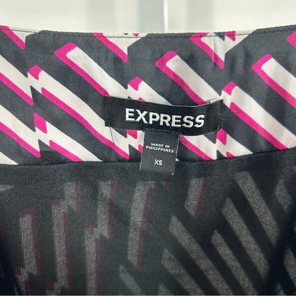 Express Women's Abstract Print Satin Cowl Neck Maxi Slip Dress - Picture 5 of 8